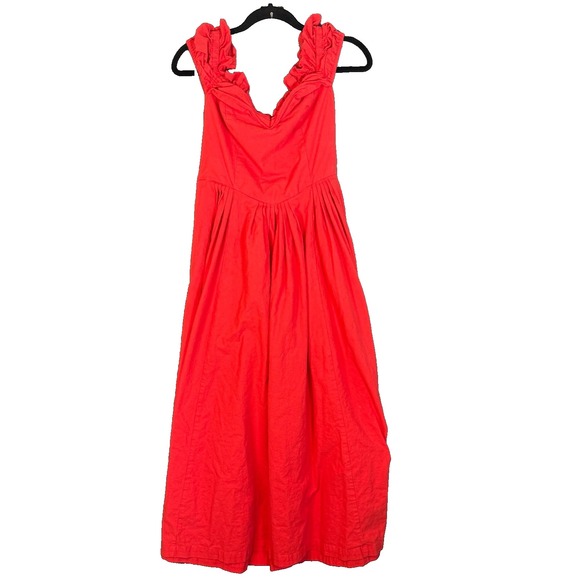 Free People Dresses & Skirts - Free People Ruffle It Up Red Midi Dress size Medium